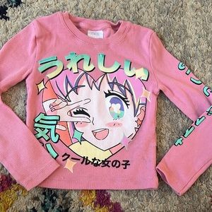 Zara anime fitted long sleeve tee sz 7